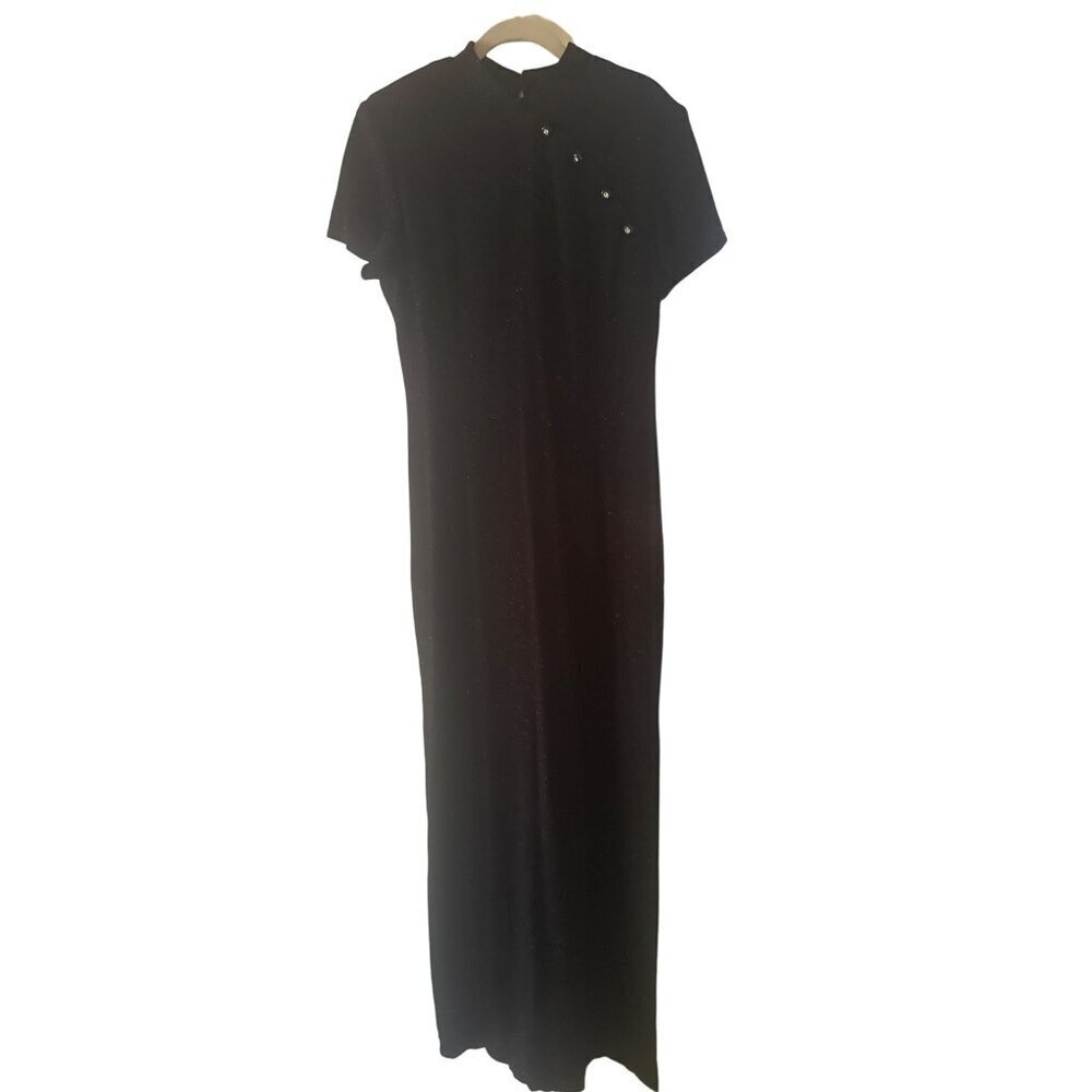 NWT Jeffrey & Dora Evenings by Tom Dora Black Sparkle Cheongsam Dress‎ Size 16